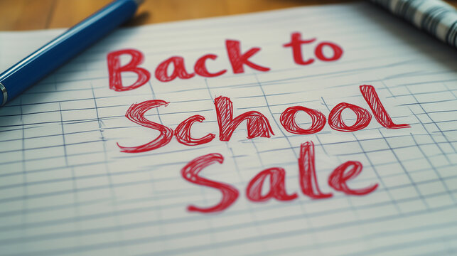 Exciting back to school sale banner with bold lettering inviting students to shop