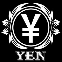 Obraz premium Yen symbol in artistic design with intricate details