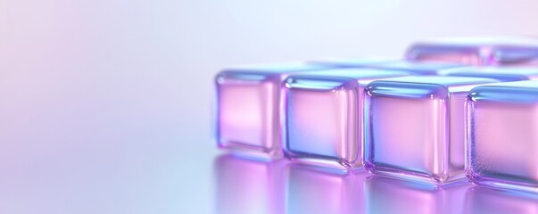 Pastel Cube Composition Iridescent Glass Blocks, Abstract Minimalist Design, 3D Render. Digital art, abstract background Keywords Abstract, 3D render