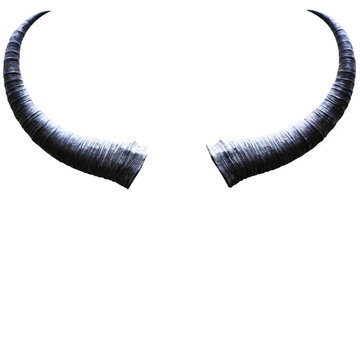 curved demon horns isolated on transparent background