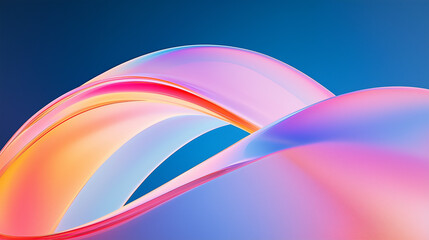 abstract colorful background, minimalist arc digital background for web, banner, technology, translucent glass, 3d render