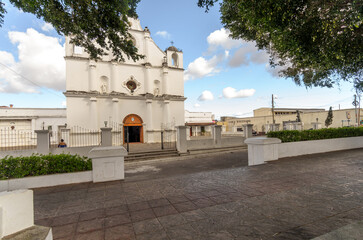 Beautiful view of the Diocese of San Francisco de Asis, in the city of Jutiapa, Guatemala. Warm...