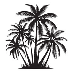Fototapeta premium Palm tree silhouette vector design