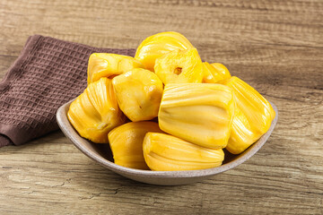 Raw ripe yellow jackfruit segment