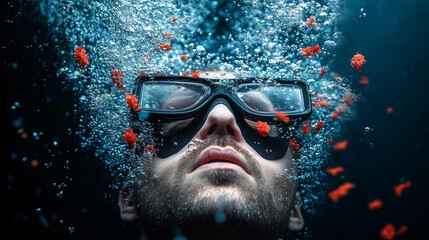 Underwater diving experience in clear blue waters