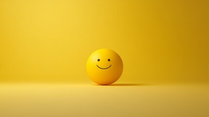 Radiant yellow smiley face on vibrant background, a symbol of happiness and joy bright