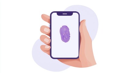 Secure access, hand and phone united by fingerprint technology for enhanced mobile security privacy