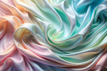 Obraz premium Vibrant Rainbow Silk Fabric Drape