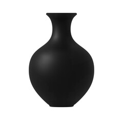 vector black Ceramic vase isolated