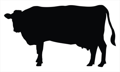 cow silhouette vector on a white background