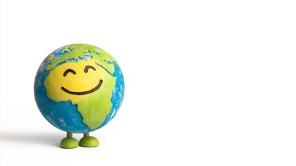 Smiling earth, a symbol of hope for environmental conservation and sustainable future