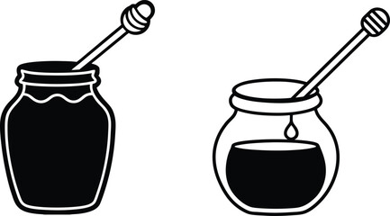  Honey jar with dipper silhouette.