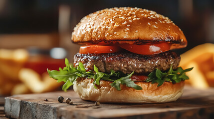 classic hamburger stock photo isolated
