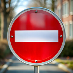 Clear no entry sign with red circle and horizontal bar.