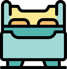 Cozy double bed with pillows and blanket offers a comfortable space for a restful night's sleep