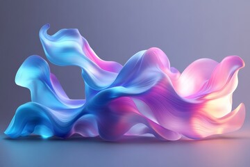 Obraz premium Colorful abstract sculpture with flowing shapes and gradients captured in soft lighting