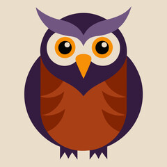 Owl cartoon vector on white background