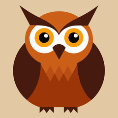 Owl cartoon vector on white background