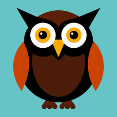 Owl cartoon vector on white background