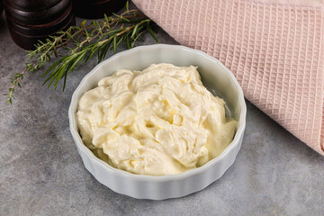 Italian soft young cheese stracciatella