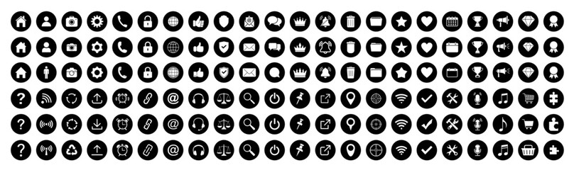 Web icon set. Home, email, address, globe, chat, message, mail, telephone, information, support, search, website, icon. Contact and web icons set. Website set icon vector.