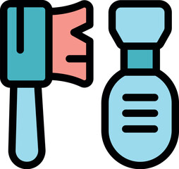 Shoe care kit containing a brush and polish applicator, essential tools for maintaining and cleaning footwear