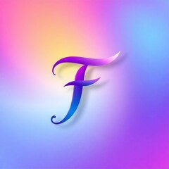 Obraz premium Vibrant Gradient Letter F Design Colorful Artistic Font