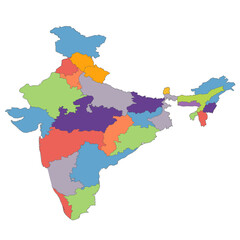 Map of India  with flag. 3d map of India. Printable Vector Map of India 