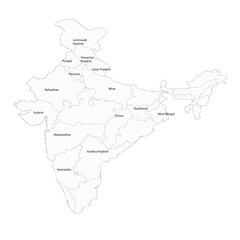 Map of India  with flag. 3d map of India. Printable Vector Map of India 