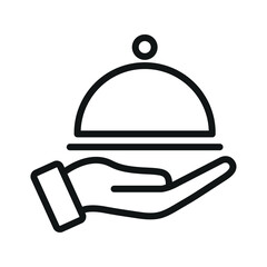 Serving food line icon, dinner and hotel services
