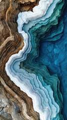 Obraz premium Waves of color in nature's artistry abstract landscape aerial view tranquil environment visual harmony