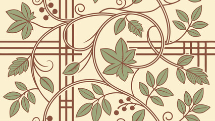 Vintage floral leaf pattern seamless vector design