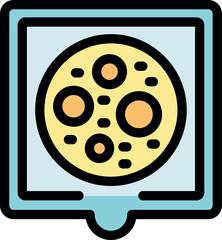 Petri dish containing yellow culture medium is placed inside an incubator for microbiology analysis