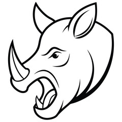 roaring rhino head