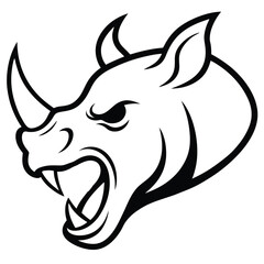 roaring rhino head