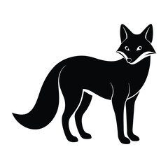 fox vector silhouette illustration on white background