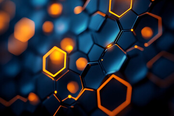 Futuristic 3D geometric wall background with polished black blocks ai generative technology