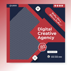 Digital marketing and corporate business service social media post banner template design