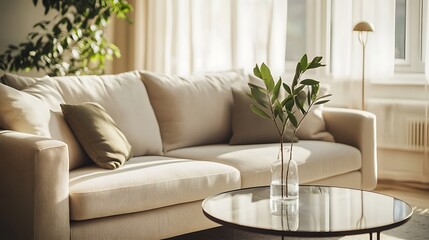 Fototapeta premium modern living room with soffa setting 