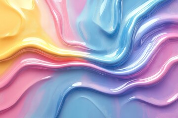 Colorful abstract fluid patterns creating a vibrant and dynamic visual experience in pastel shades