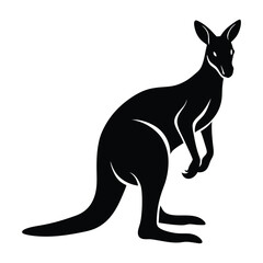 kangaroo vector illustration silhouette on white background