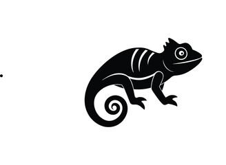 chameleon on white background Vector Illustration