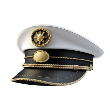 Captain's hat isolated on transparent background