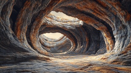 A large cave with a hole in the middle