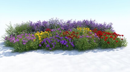Colorful flower garden, summer bloom, outdoor scene, landscaping design, website use