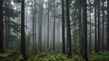 Fototapeta premium Misty Morning Forest