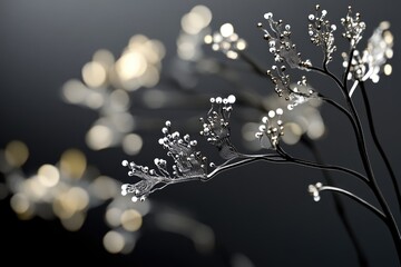 Abstract art depicting delicate, branched structures with glowing endpoints against a dark background.