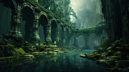 Naklejka premium Enchanted Ruins of a Lost City