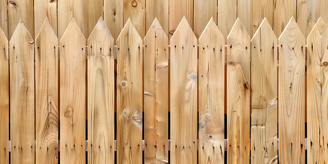 Rustic Wooden Picket Fence with Pointed Design