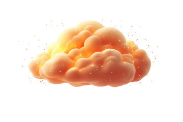 Bright glowing cloud levitating isolated. PNG transparent.